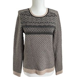 GAP pullover sweater cotton wool blend fair isle midnight fog